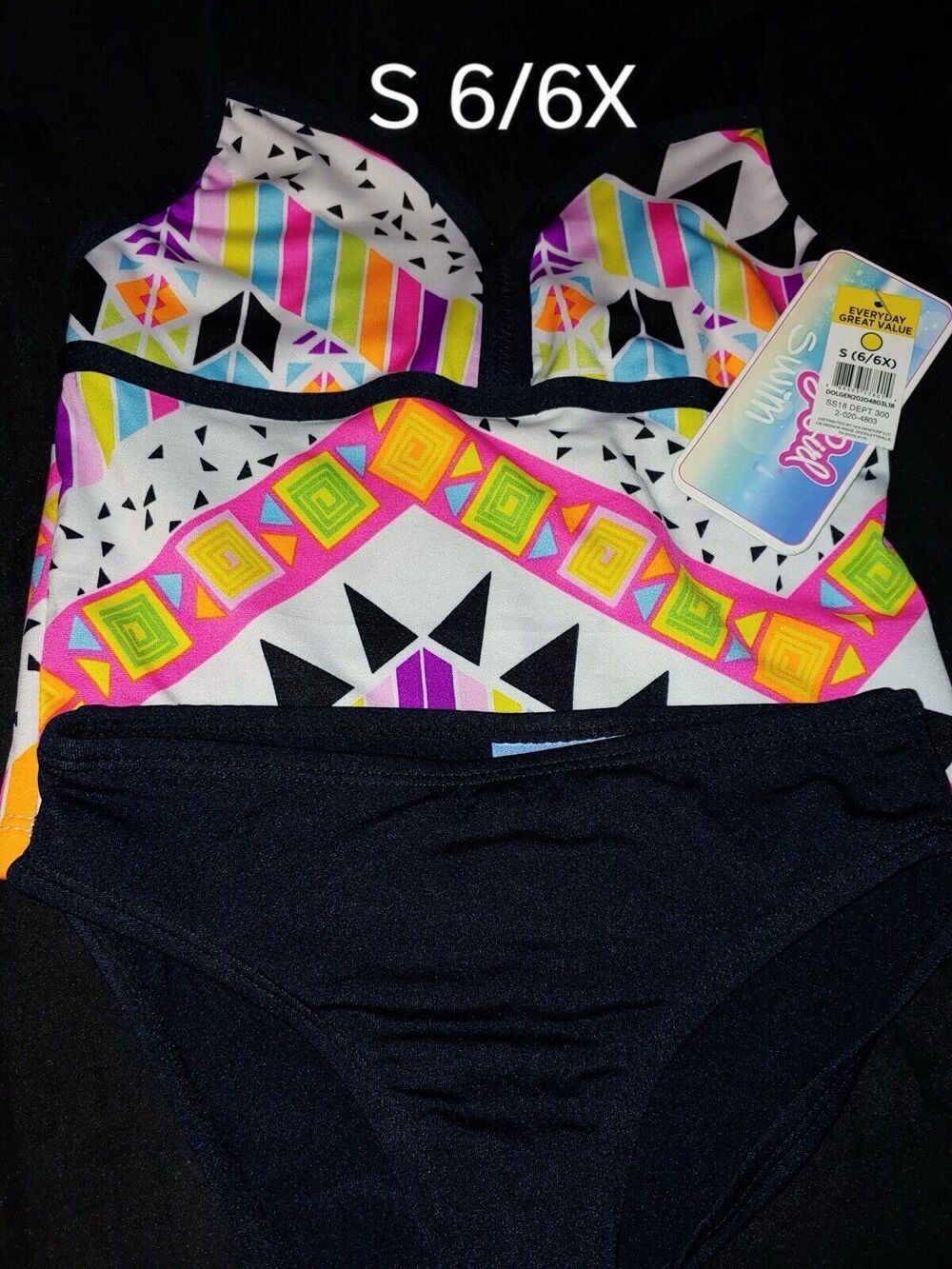 Candy Girl Tankini 2 Piece Swimsuit Set Size Small 6/6x